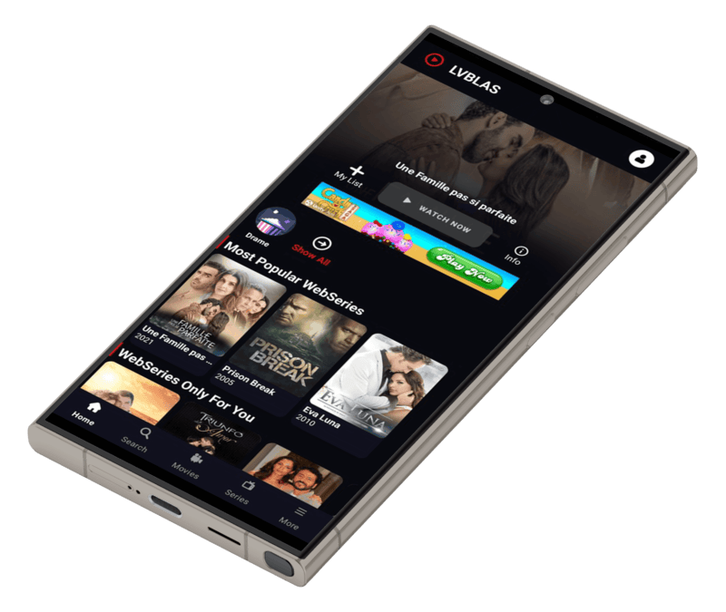 Novelas streaming app mockup